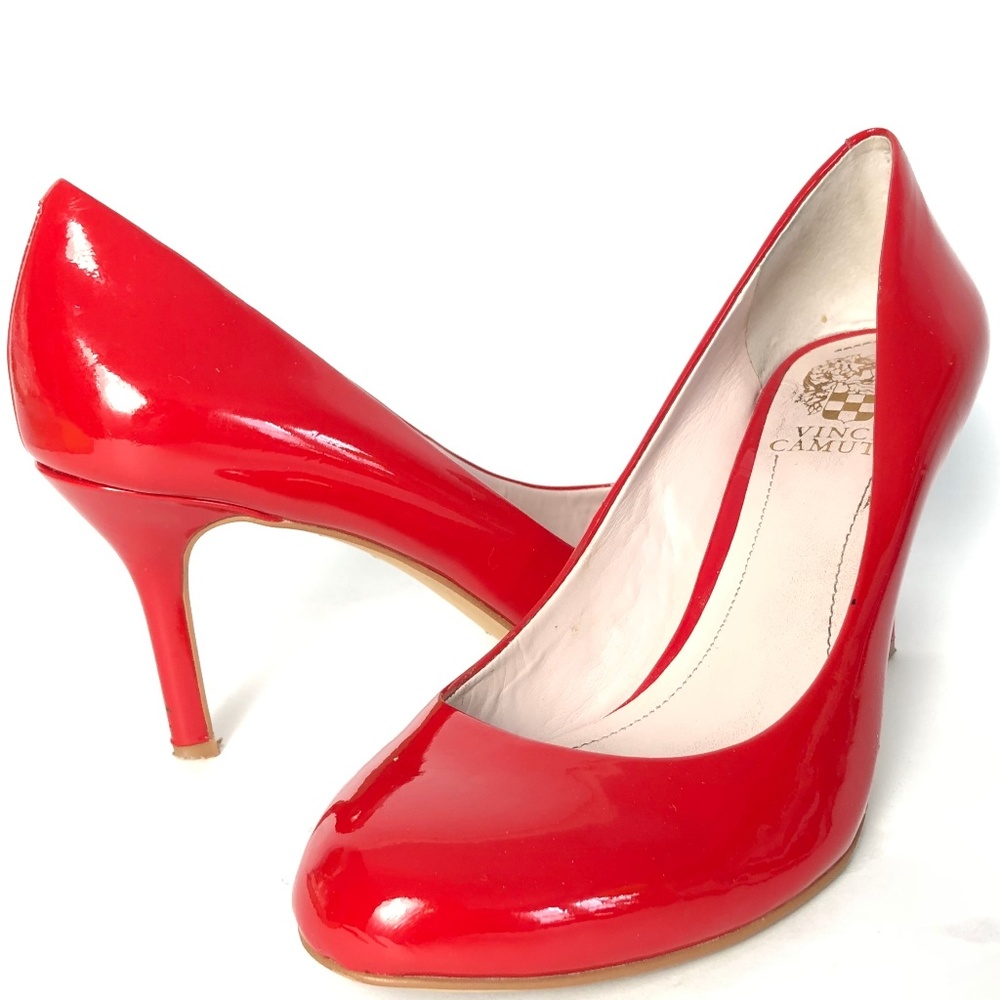 Vince Camuto Red Patent Leather Pumps Heels